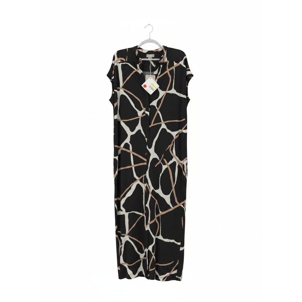 Maria Bellentani Black Womens Abstract Print Jumpsuit S NWT